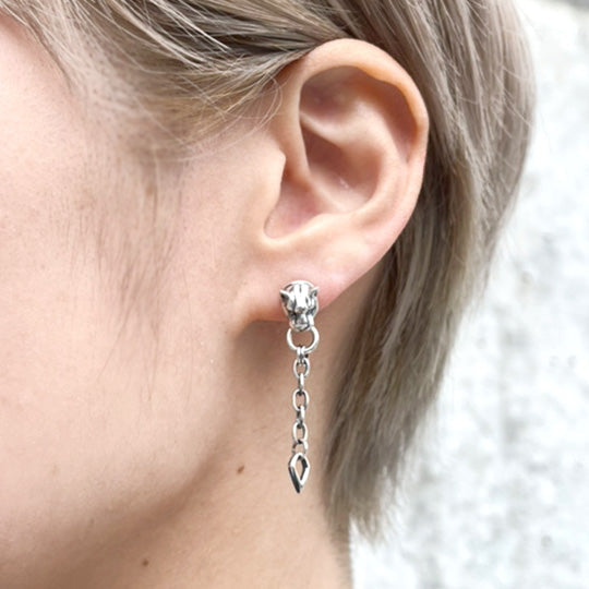 Bizarre/ビザール フレグランスドパンサー2wayロングシルバー豹メンズピアス (1個売り) SPP055