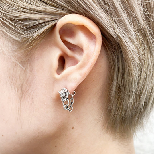 Bizarre/ビザール フレグランスドパンサー2wayロングシルバー豹メンズピアス (1個売り) SPP055