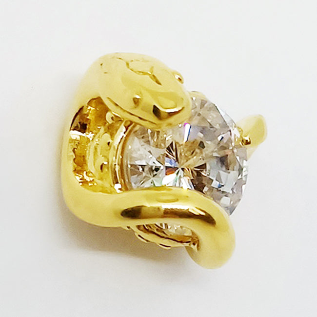 Bizarre/ビザール サーペントラウンド 蛇 シルバーピアス (1個売り) キュービックジルコニアクリアSPJ074