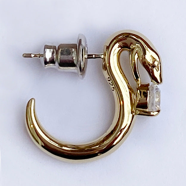 Bizarre/ビザール サーペントバイパー蛇 シルバーピアス-プレーン(1個売り) SPJ077