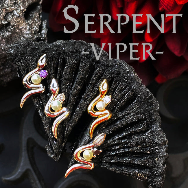 Bizarre/ビザール サーペントバイパーパール蛇 シルバーピアス (1個売り) SPJ079