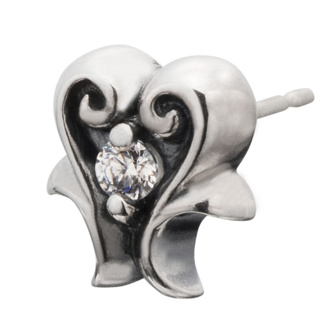 Bizarre/ビザール【売れ筋商品】トランプハートシルバーピアス(1個売り) SPJ054