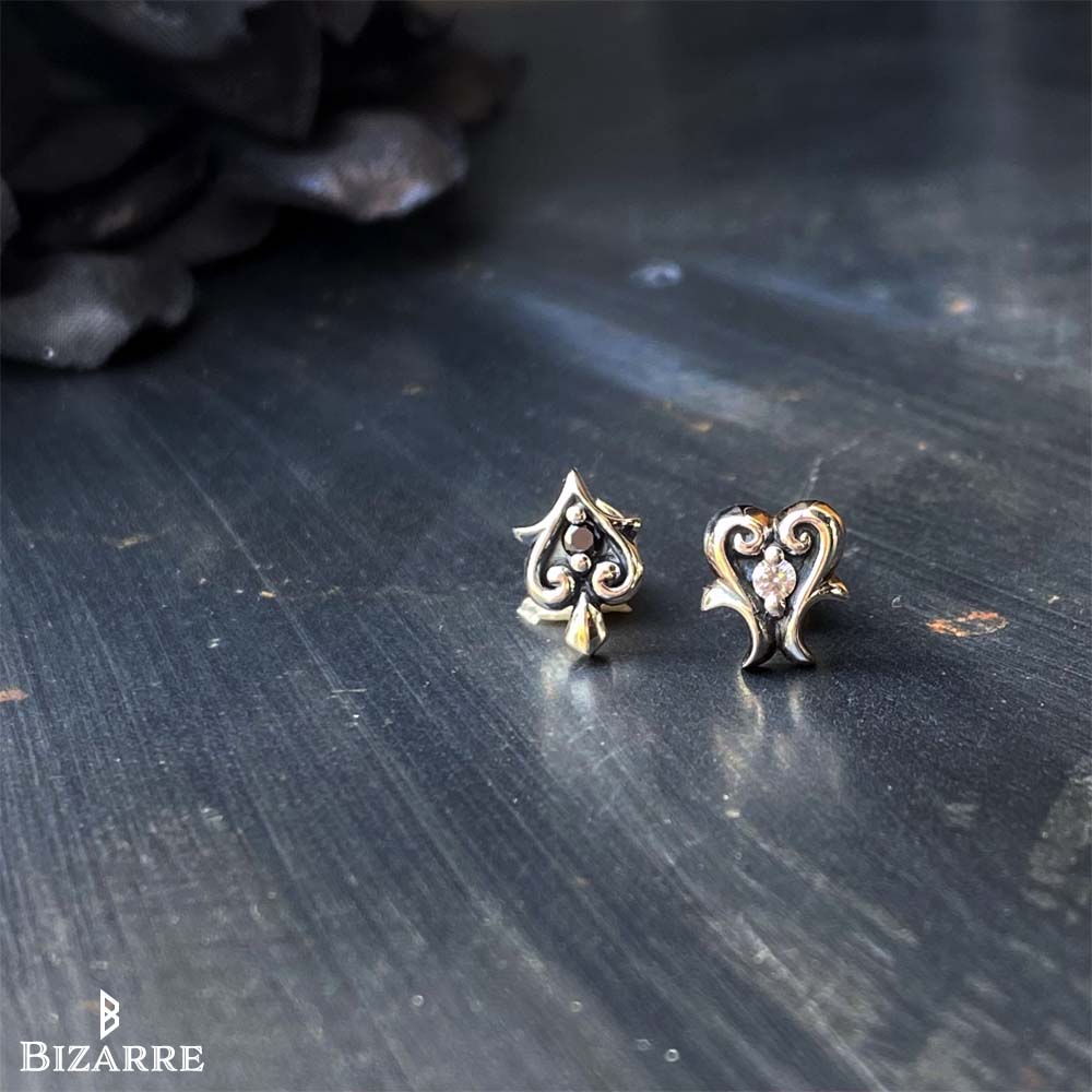 Bizarre/ビザール【売れ筋商品】トランプハートシルバーピアス(1個売り) SPJ054