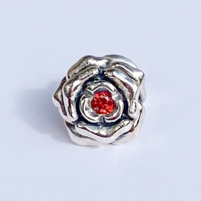 Bizarre/ビザール シークレットローズシルバー薔薇ピアス(1個売り)SPJ070 キュービックジルコニアレッド