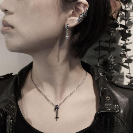 Bizarre/ビザール サーペントクロス(十字架)蛇 シルバーピアス(1個売り) SPJ072