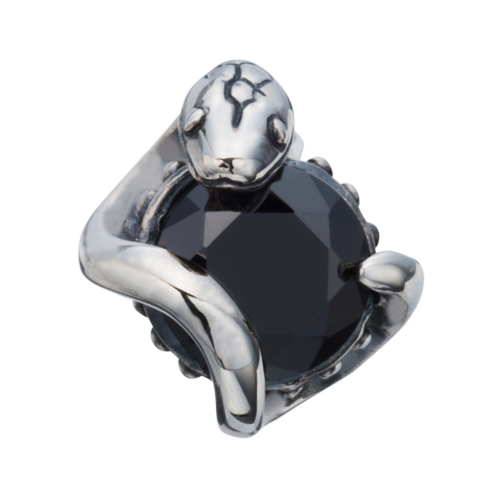 Bizarre/ビザール サーペントラウンド 蛇 シルバーピアス (1個売り) メンズピアスSPJ074