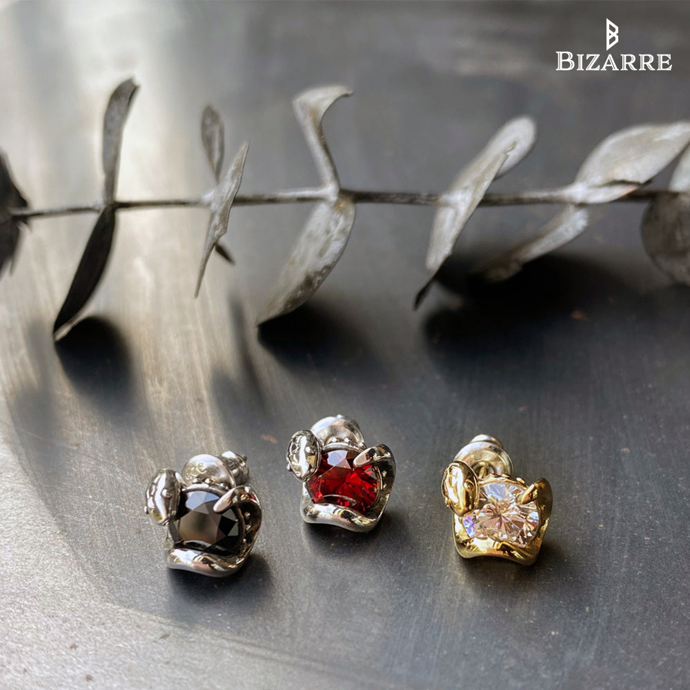 Bizarre/ビザール サーペントラウンド 蛇 シルバーピアス (1個売り)SPJ074