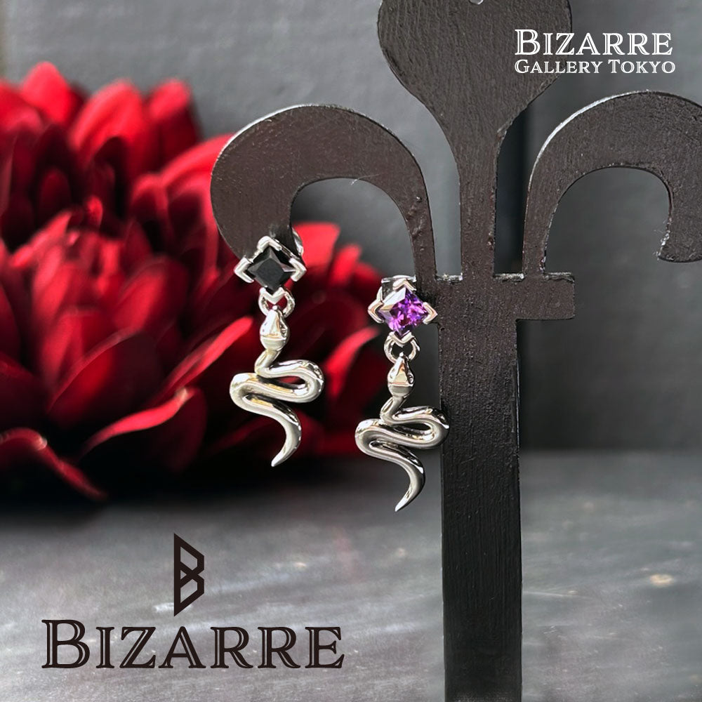 Bizarre/ビザール サーペントバイパー ロンバスストーンシルバーピアス(1個売り) SPJ095