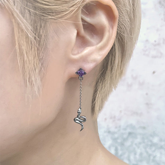 Bizarre/ビザール サーペントバイパーロングチェーンシルバーピアス(1個売り) SPJ096