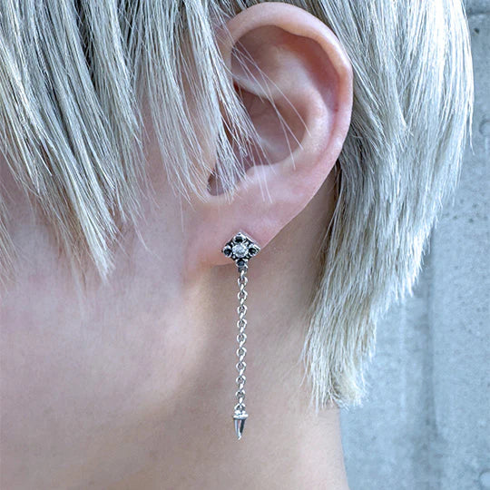 Bizarre/ビザール スパイクドロップロングシルバーピアス (1個売り)SPJ100