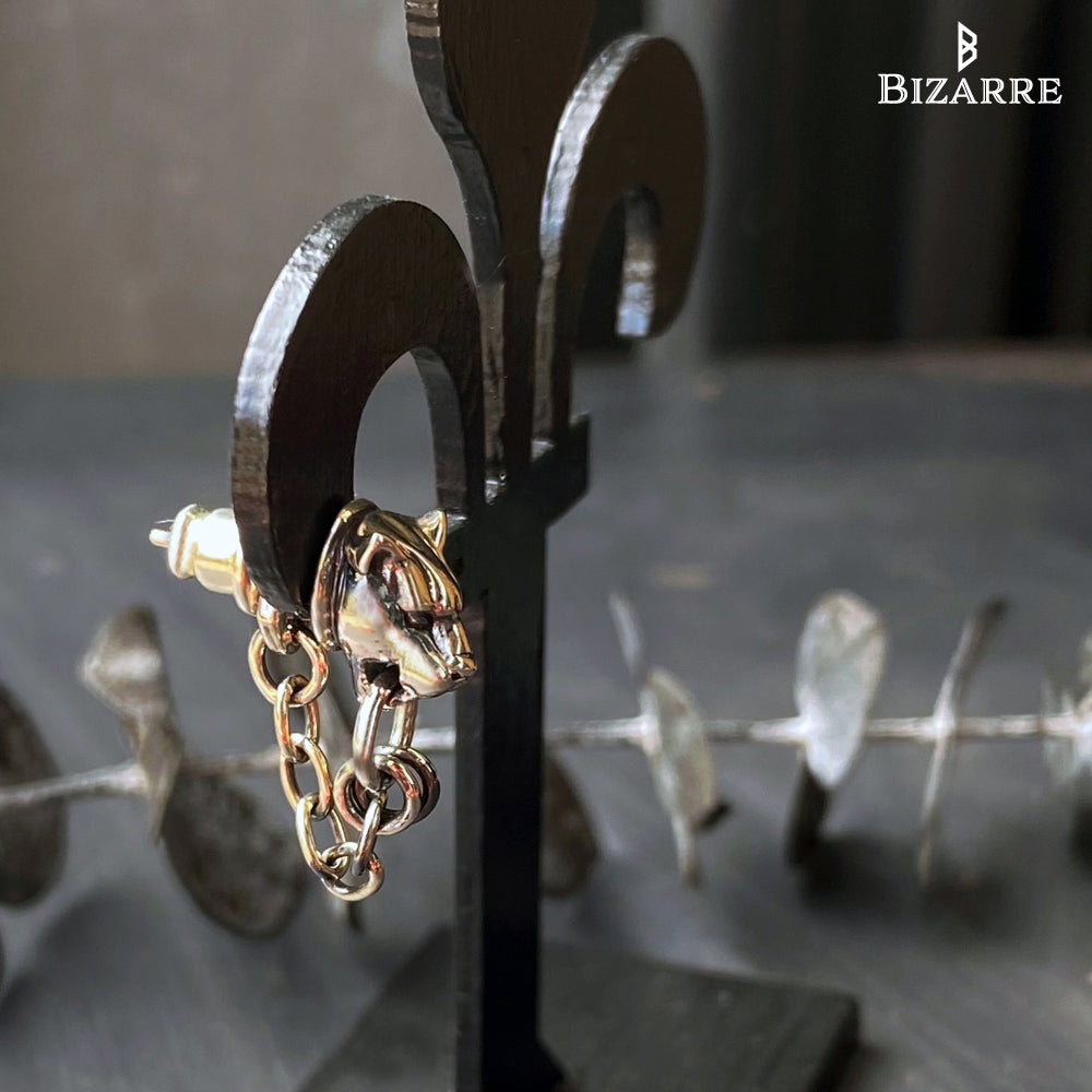 Bizarre/ビザール フレグランスドパンサー2wayロングシルバー豹メンズピアス (1個売り) SPP055