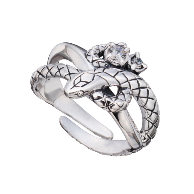 Bizarre/ビザール シーサーペントコイル 蛇 シルバーリング キュービックジルコニアクリア SRJ138