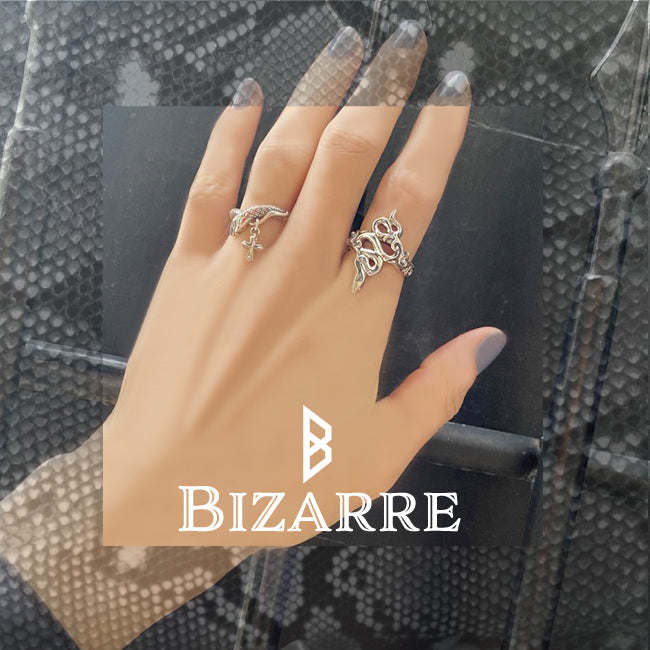 Bizarre/ビザール シーサーペントクロス (十字架)蛇 シルバーリング SRP097