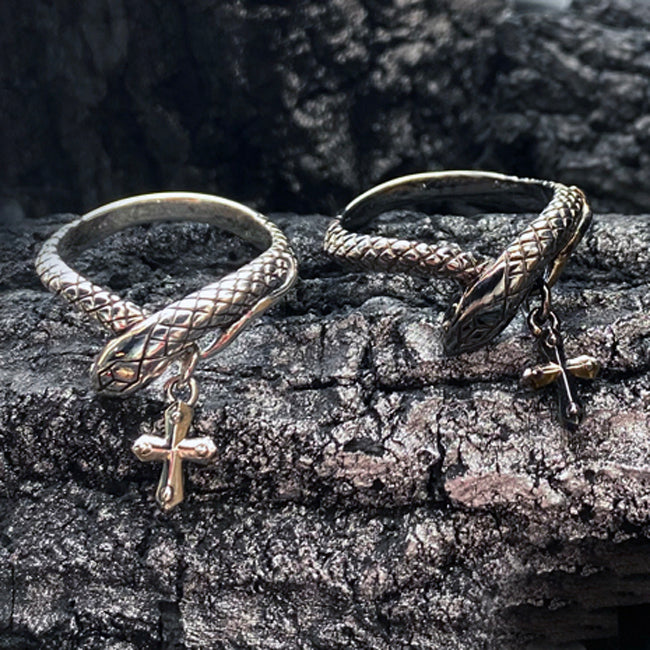 Bizarre/ビザール シーサーペントクロス (十字架)蛇 シルバーリング 925シルバー SRP097