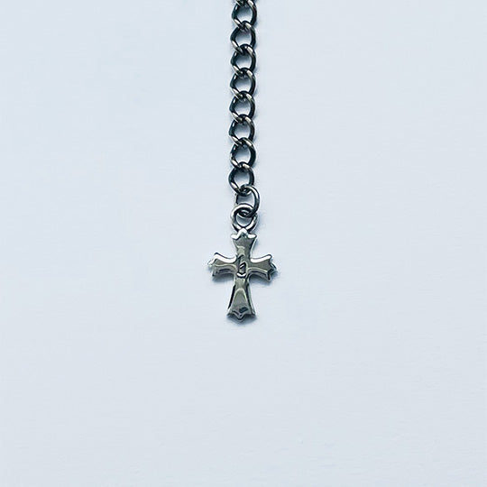 Bizarre/ビザール 全長55cm シルバーあずきチェーン+クロスチャーム SCR006