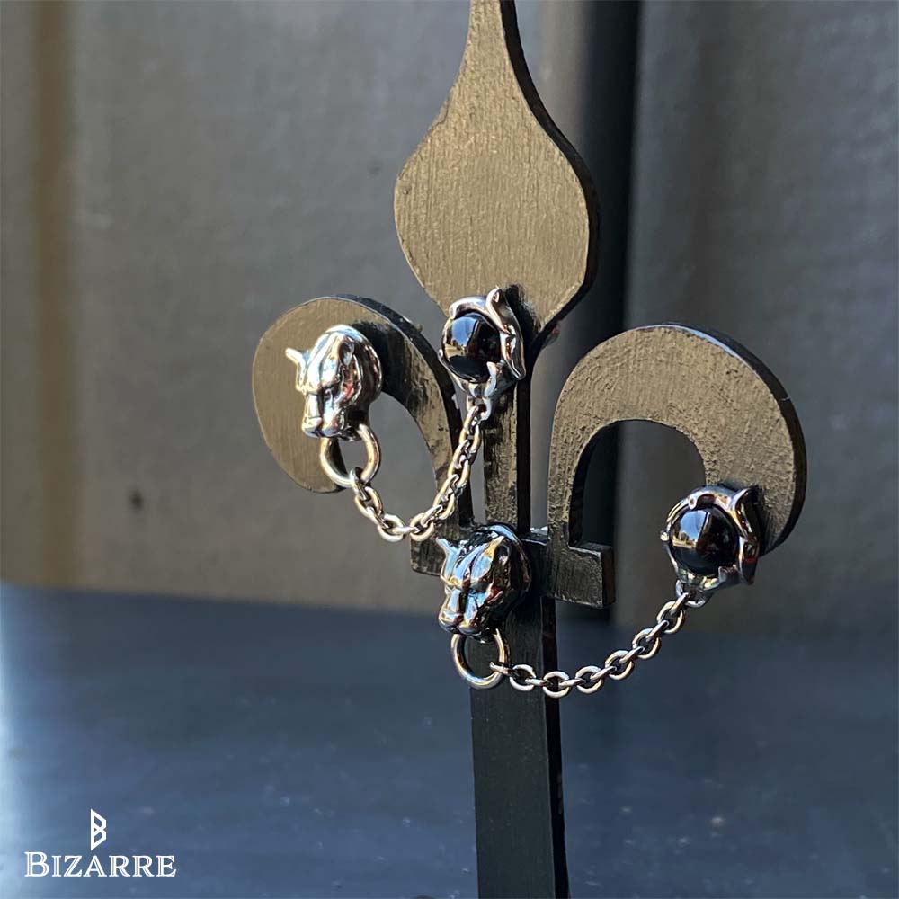 Bizarre/ビザール フレグランスドパンサーダブルシルバーピアス (1個売り) SPJ068 メンズピアス