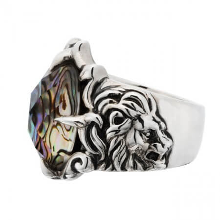 Bizarre/ビザール ライオンアバロン シルバーリングSRJ090 ユニセックス