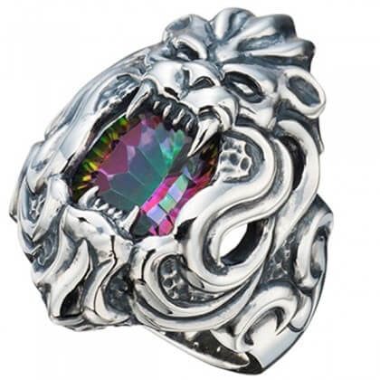 Bizarre/ビザール マリス(ライオン)シルバーリング SRJ069 ミスティークオーツ