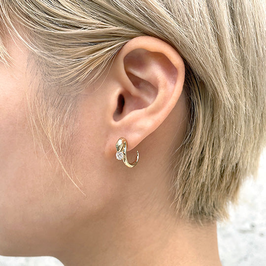 Bizarre/ビザール サーペントバイパー蛇 シルバーピアス-プレーン(1個売り) SPJ077