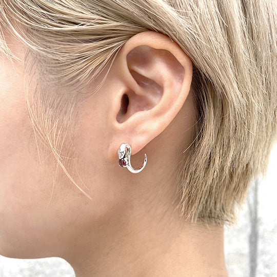 Bizarre/ビザール サーペントバイパー蛇 シルバーピアス-プレーン(1個売り) SPJ077