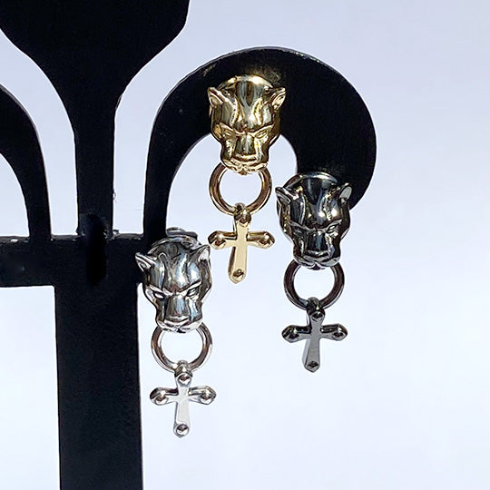 Bizarre/ビザール フレグランスドパンサー&クロス シルバーピアス (1個売り) SPP053