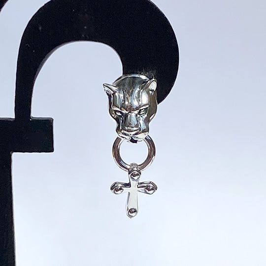 Bizarre/ビザール フレグランスドパンサー&クロス シルバーピアス (1個売り) SPP053 メンズピアス