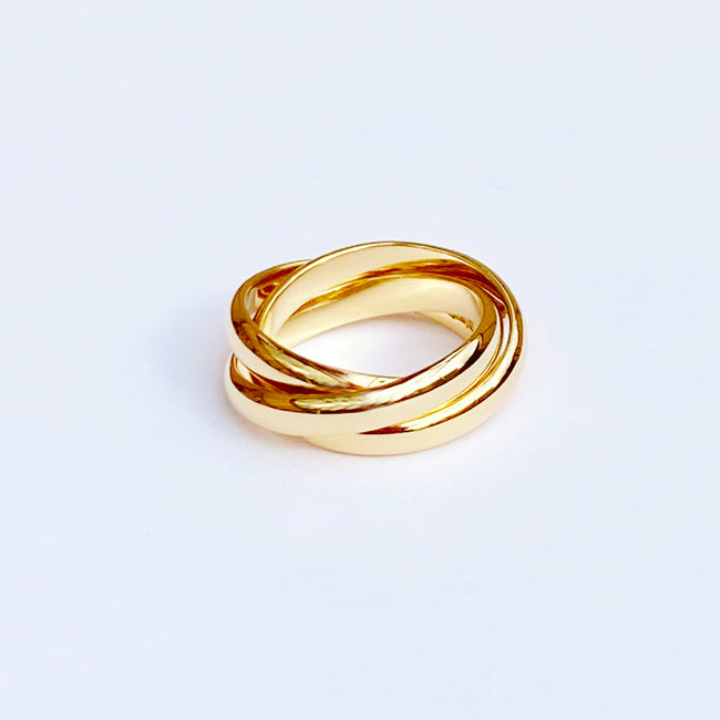 Blanche/ブランシュ Charm(シャルム) 3連小指用シルバーピンキーRing BR054　ピンキーリング　金メッキ