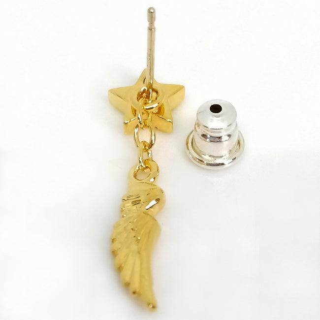 Bizarre/ビザール サンダルフォン（天使の翼・星）シルバーピアス(1個売り) SPJ050