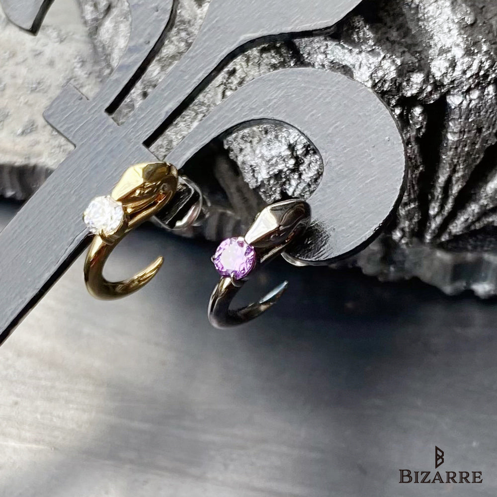 Bizarre/ビザール サーペントバイパー蛇 シルバーピアス-プレーン(1個売り) SPJ077