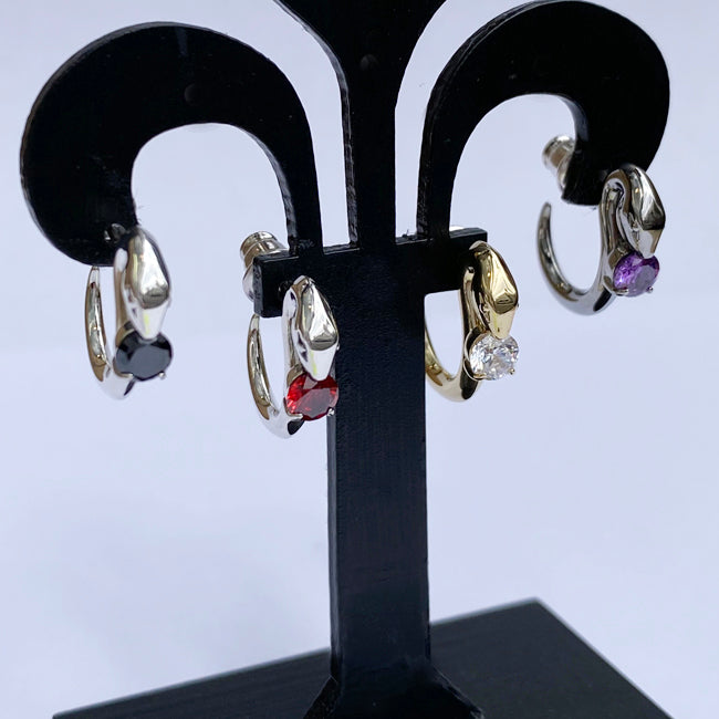 Bizarre/ビザール サーペントバイパー蛇 シルバーピアス-プレーン(1個売り) ユニセックス　SPJ077