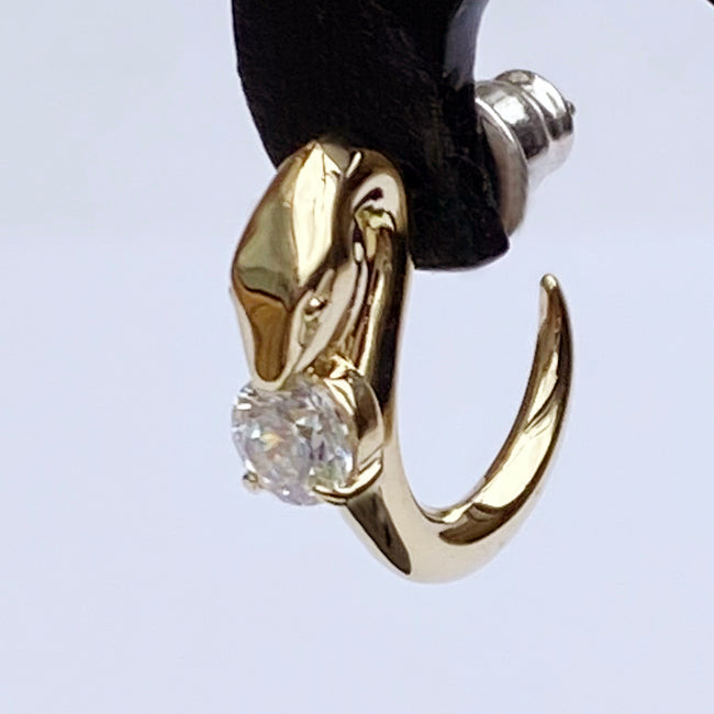 Bizarre/ビザール サーペントバイパー蛇 シルバーピアス-プレーン(1個売り) キュービックジルコニアクリア　SPJ077