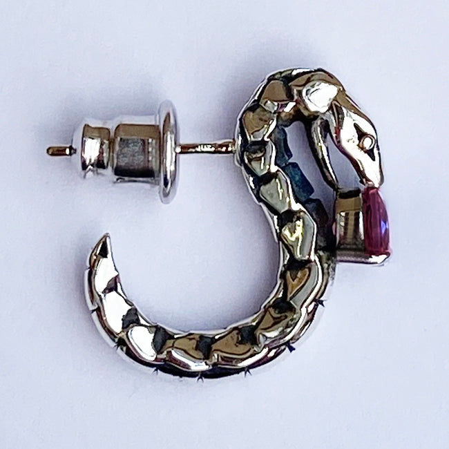 Bizarre/ビザール サーペントバイパー蛇 シルバーピアス (1個売り) SPJ078