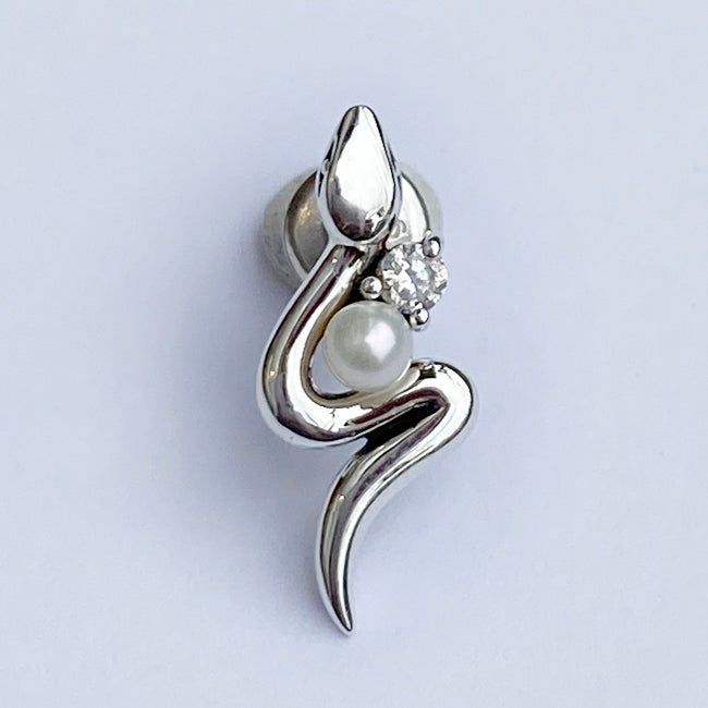 Bizarre/ビザール サーペントバイパーパール蛇 シルバーピアス (1個売り)　ユニセックス　 SPJ079