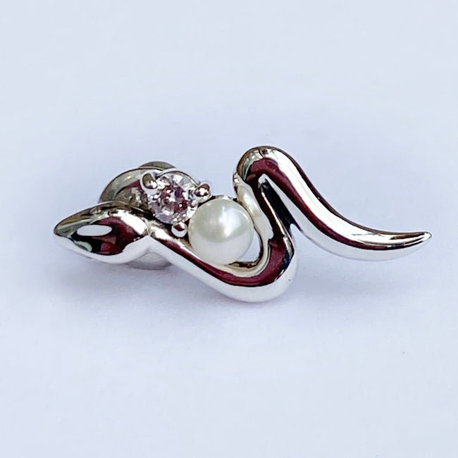 Bizarre/ビザール サーペントバイパーパール蛇 シルバーピアス (1個売り) SPJ079