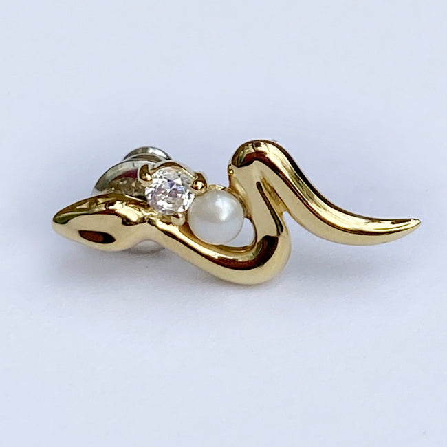 Bizarre/ビザール サーペントバイパーパール蛇 シルバーピアス (1個売り) SPJ079