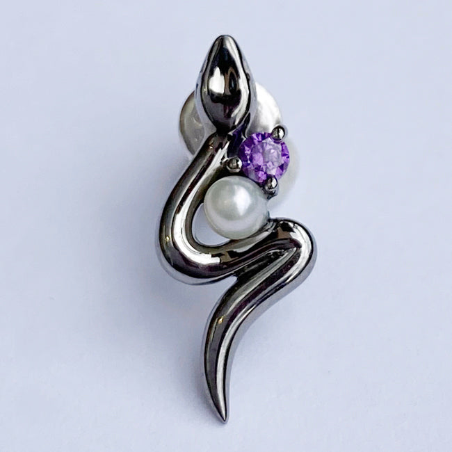 Bizarre/ビザール サーペントバイパーパール蛇 シルバーピアス (1個売り) メンズピアス　SPJ079