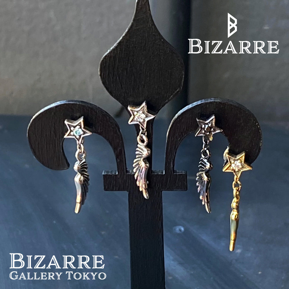 Bizarre/ビザール サンダルフォン（天使の翼・星）シルバーピアス(1個売り) SPJ050