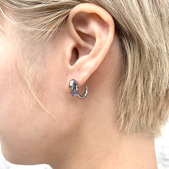 Bizarre/ビザール サーペントバイパー蛇 シルバーピアス (1個売り) SPJ078