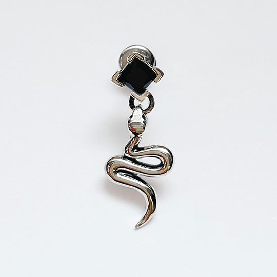 Bizarre/ビザール サーペントバイパー ロンバスストーンシルバーピアス(1個売り） SPJ095
