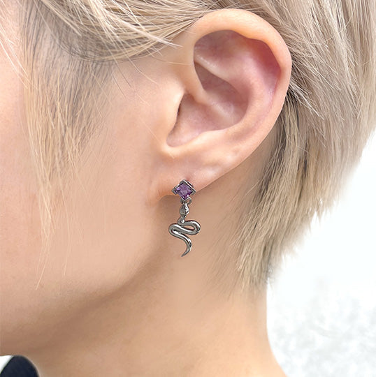 Bizarre/ビザール サーペントバイパー ロンバスストーンシルバーピアス(1個売り） SPJ095