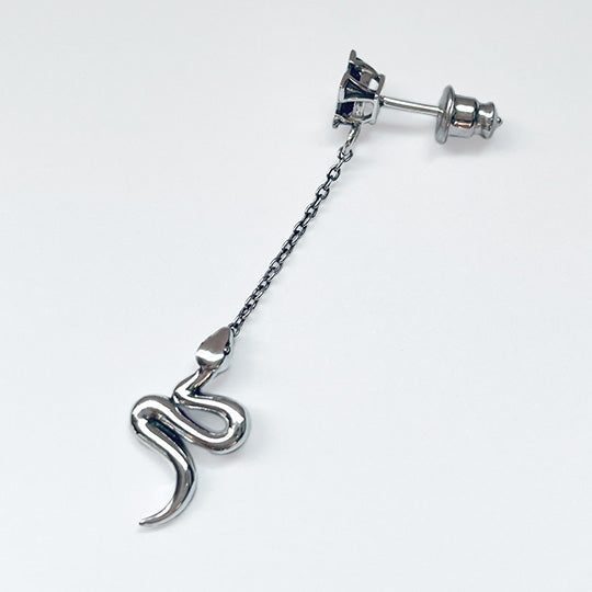 Bizarre/ビザール サーペントバイパーロングチェーンシルバーピアス(1個売り） SPJ096
