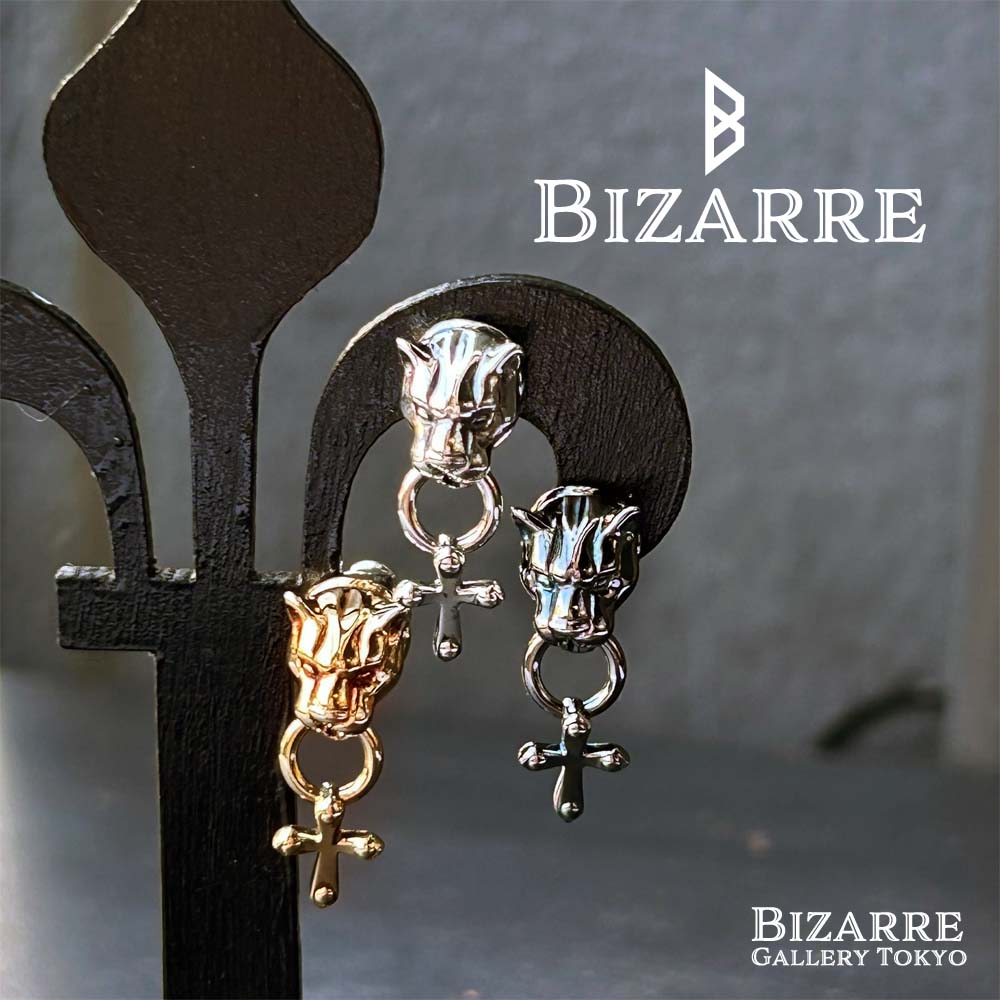 Bizarre/ビザール  フレグランスドパンサー＆クロス シルバーピアス (1個売り) SPP053