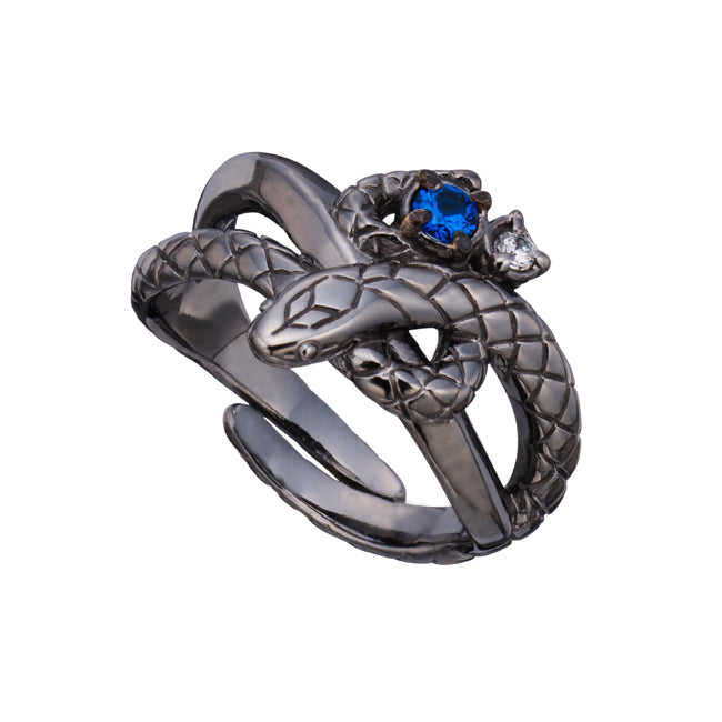 Bizarre/ビザール シーサーペントコイル 蛇 シルバーリング　キュービックジルコニアブルー　 SRJ138