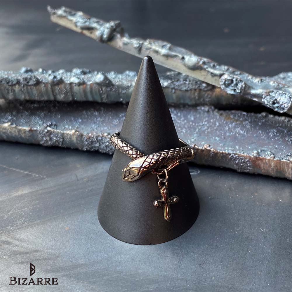 Bizarre/ビザール シーサーペントクロス (十字架）蛇 シルバーリング SRP097