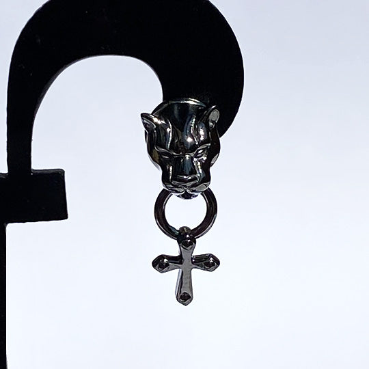 Bizarre/ビザール  フレグランスドパンサー＆クロス シルバーピアス (1個売り) SPP053