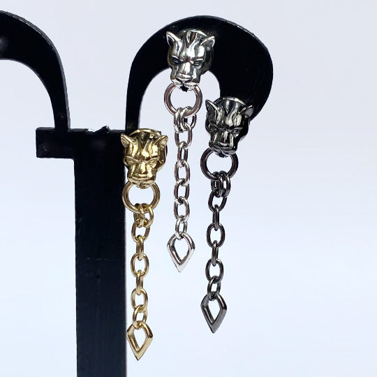 Bizarre/ビザール フレグランスドパンサー2wayロングシルバー豹メンズピアス (1個売り) SPP055　メンズピアス