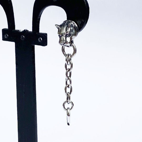 Bizarre/ビザール フレグランスドパンサー2wayロングシルバー豹メンズピアス (1個売り) SPP055